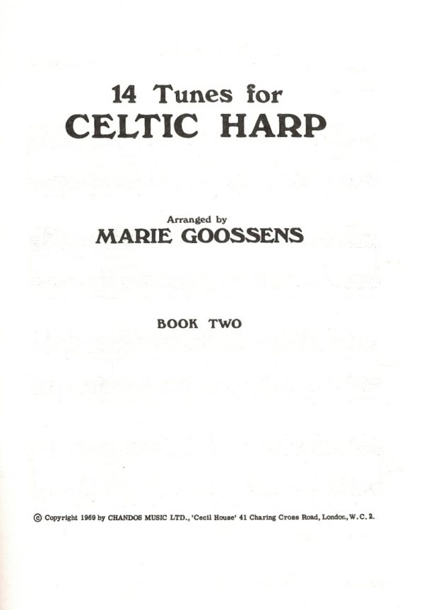 14 Tunes For Celtic Harp Book Two Goossens M.