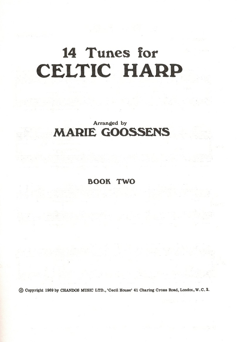 GOOSSENS-14-Tunes-BOOK-TWO 14 Tunes For Celtic Harp Book Two Goossens M.