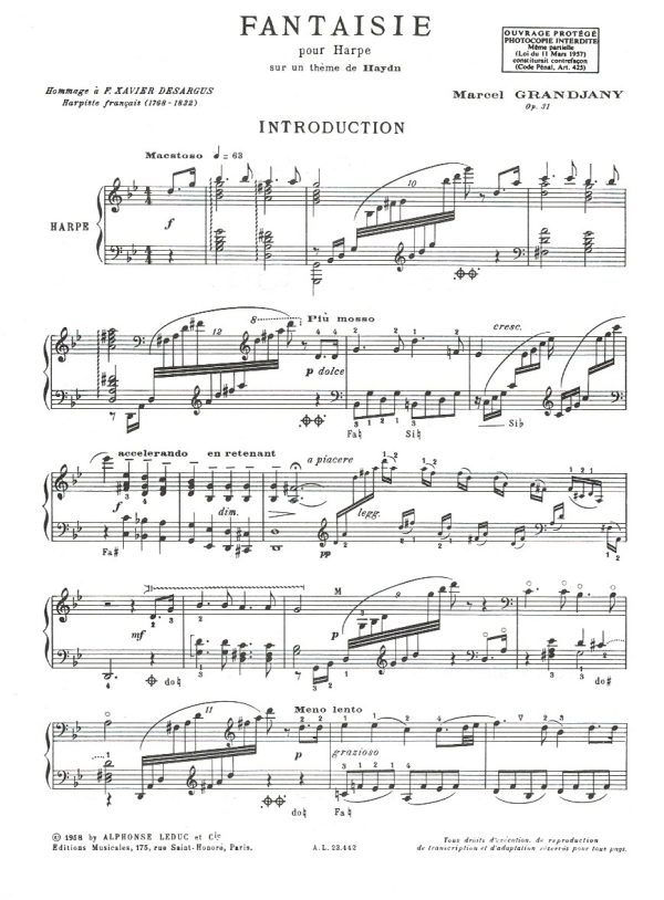 Fantaisie On A Theme Of Haydn  Grandjany M.