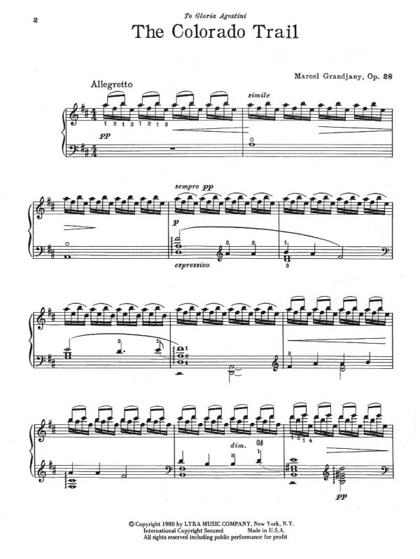 The Colorado Trail Fantaisie For Harp Grandjany M.