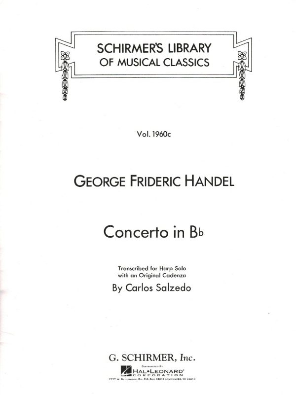 Concerto In Bb Handel G.F./ Salzedo C.