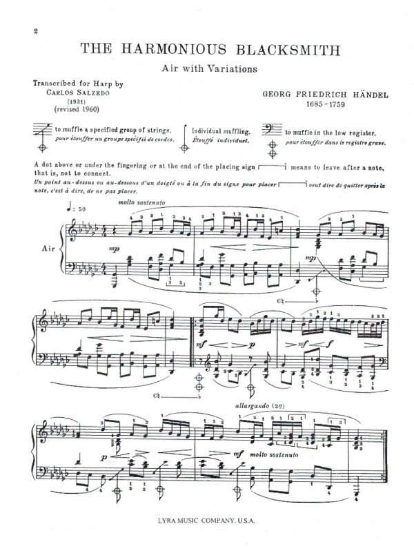 The Harmonious Blacksmith Handel G.F./Salzedo C.