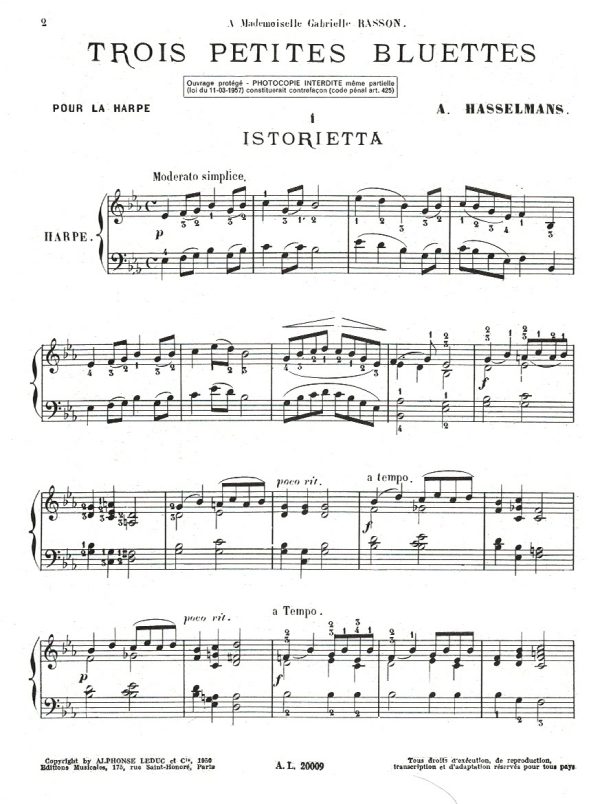 Trois Petites Bluettes Hasselmans A.