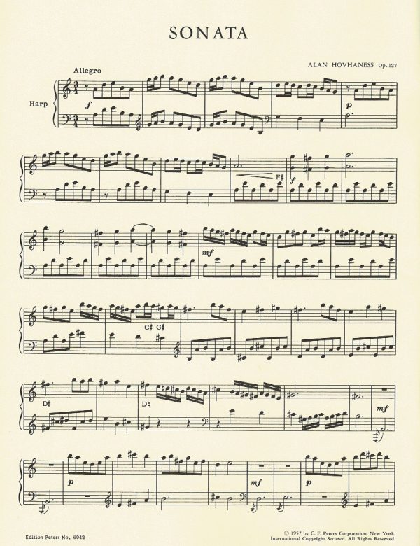 Sonata For Harp Hovhaness A.
