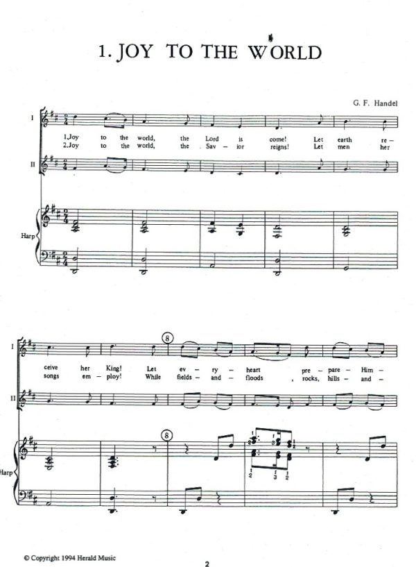 Twenty Carols With A Friend (Harp 1 or 2, Violins, Viola, Cello/Bass or Voices) Jaeger P.