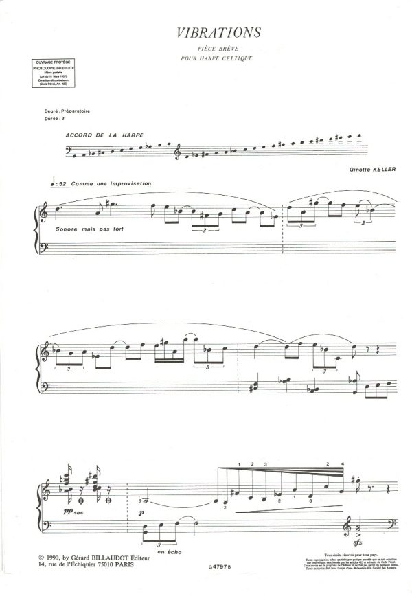 Vibrations Pour Harpe Celtique Keller G.