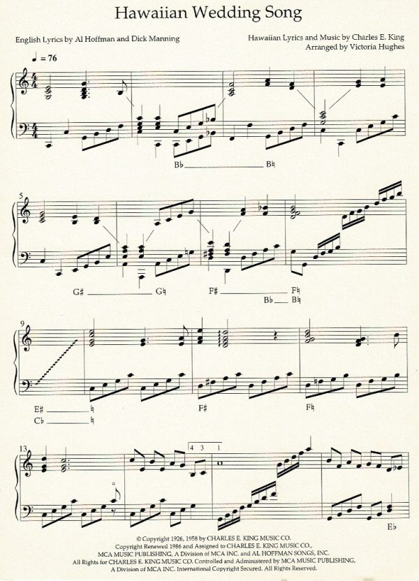 Hawaiian Wedding Song King C./Hughes V.