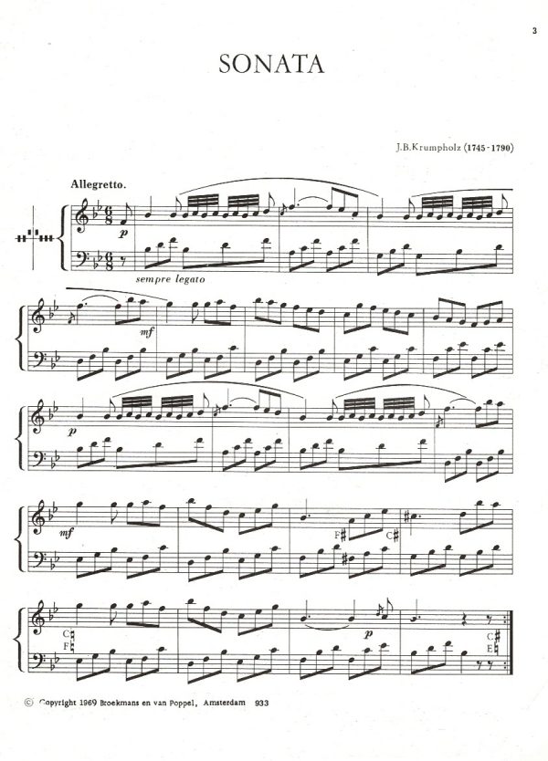 Sonata In Bb Major Krumpholz J.