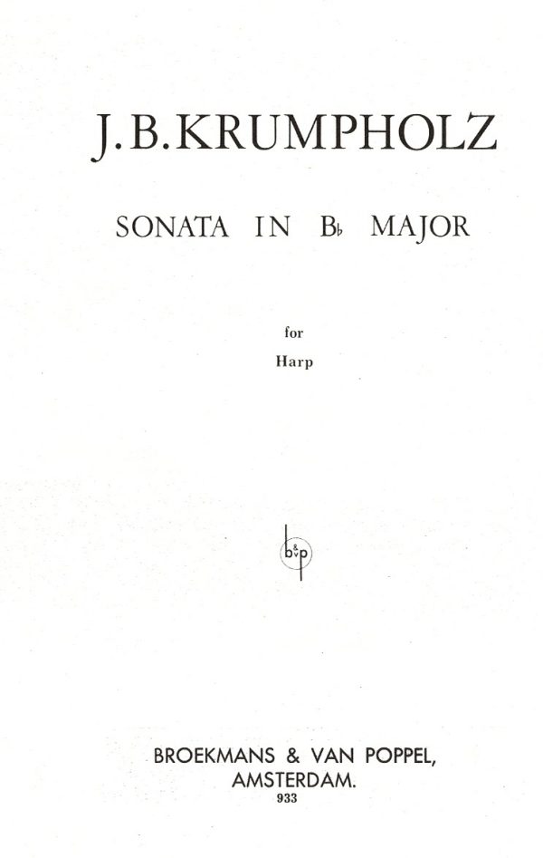 Sonata In Bb Major Krumpholz J.