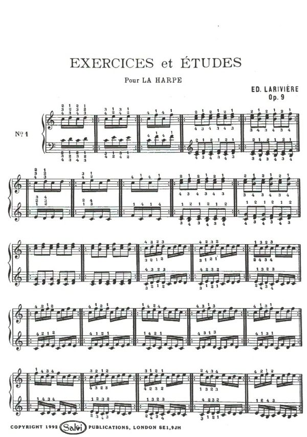 Exercices Et Etudes Op 9 Lariviere L.