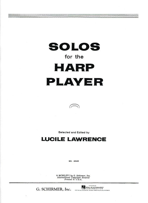 Solos For The Harp Player Lawrence L.