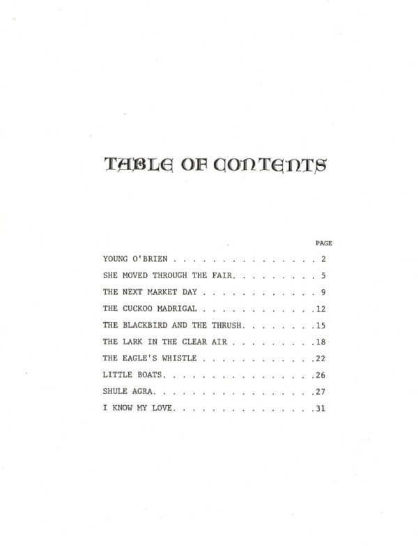 Irish Folk Songs (Voice & Harp) Marson J.