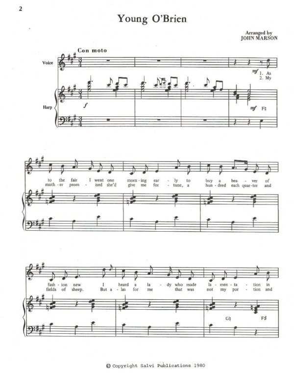 Irish Folk Songs (Voice & Harp) Marson J.