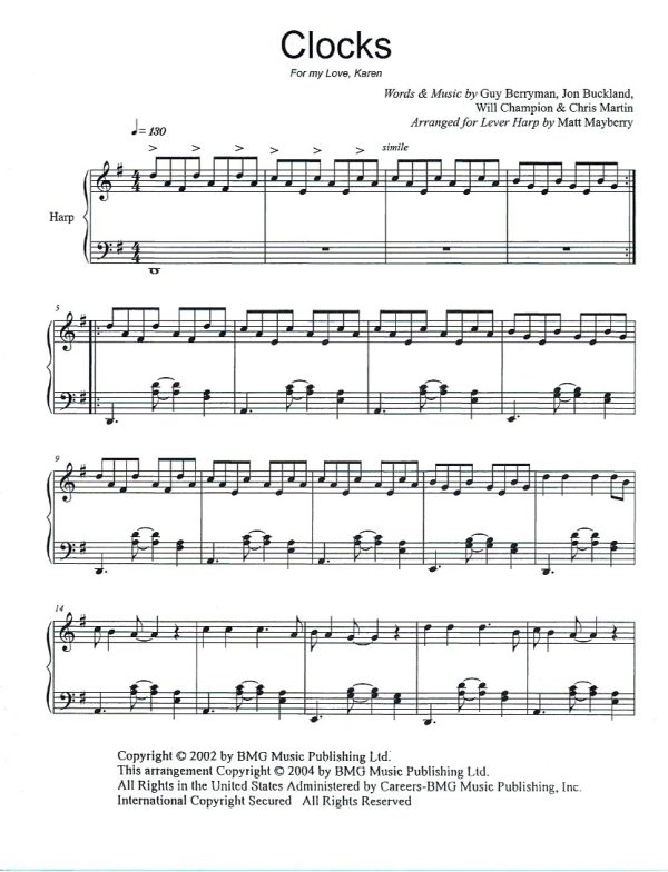 Clocks Berryman G./Buckland J./Champion W./Martin C./Mayberry M.