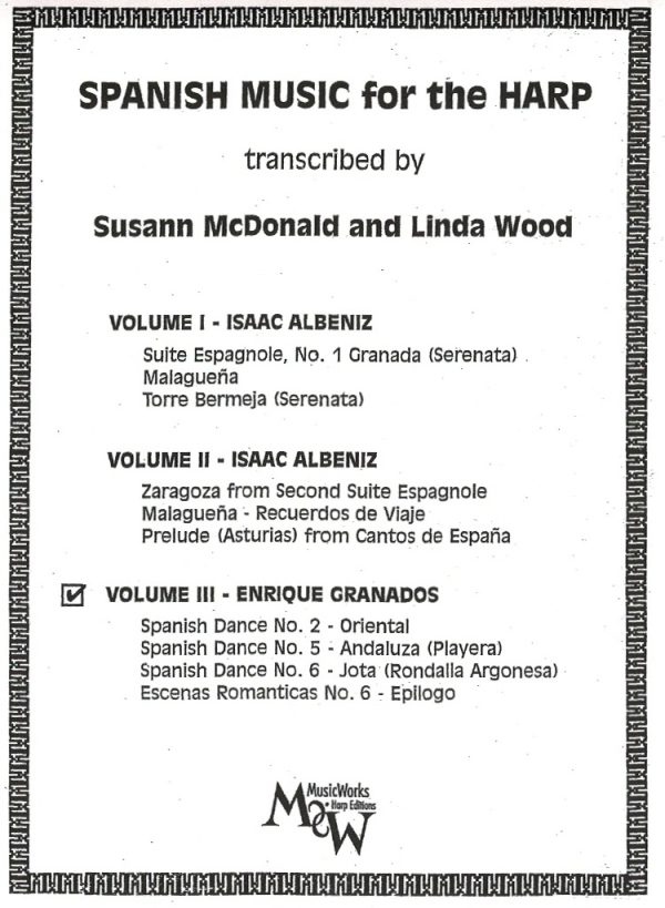 Spanish Music For The Harp Volume Three McDonald S./Wood L.