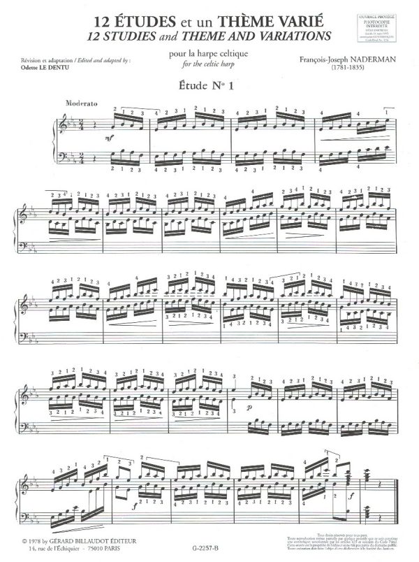 12 Etudes Et Un Theme Varie Naderman F.J.