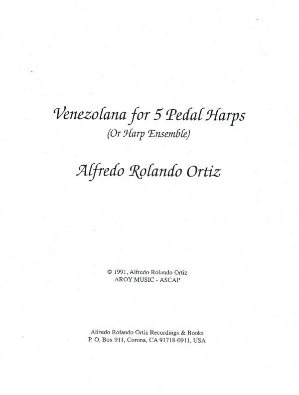 Venezolana For 5 Pedal Harps Ortiz A.