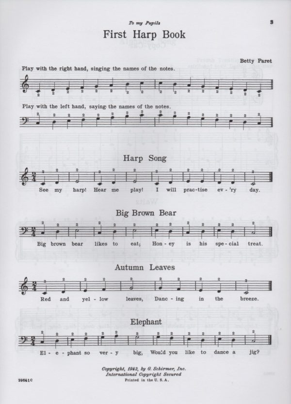 First Harp Book Paret B.