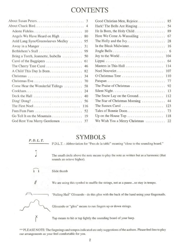 Christmas Songs For Folk Harp Peters S./Bird C.