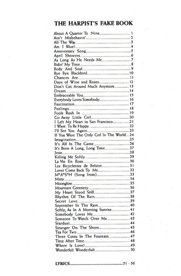 The Harpist's Fake Book Pool R.
