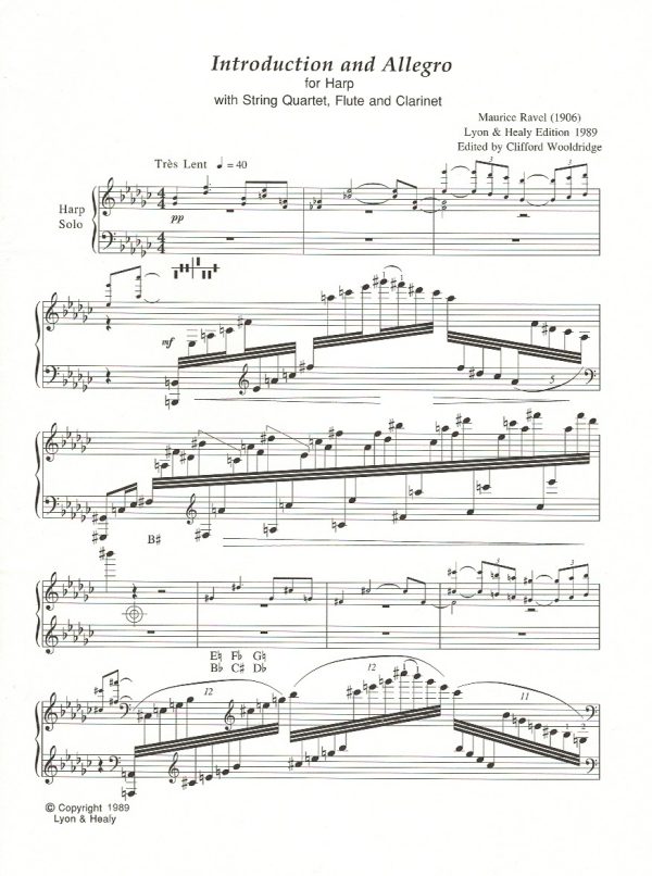 Introduction And Allegro For Harp (Harp Duet) Ravel M.