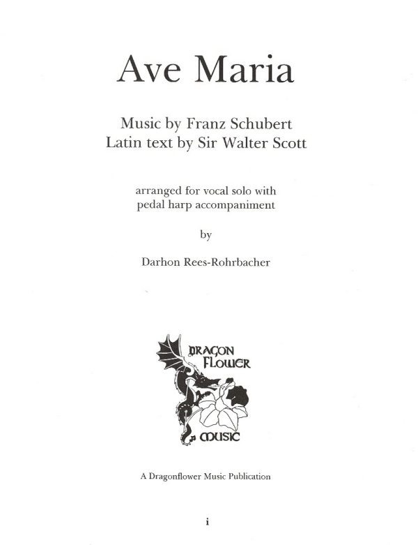 Ave Maria (Voice & Harp) Schubert F./ Rees-Rohrbacher D.