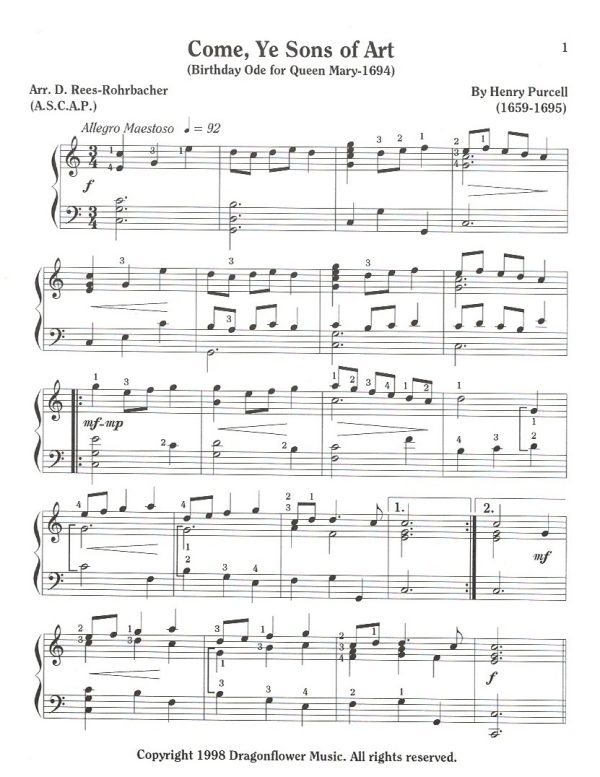 Come, Ye Sons Of Art Processional Suite Rees-Rohrbacher D.