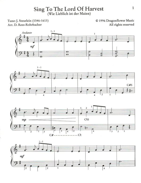 Harp Preludes For The Church Volume I: Harvest Hymns Rees-Rohrbacher D.