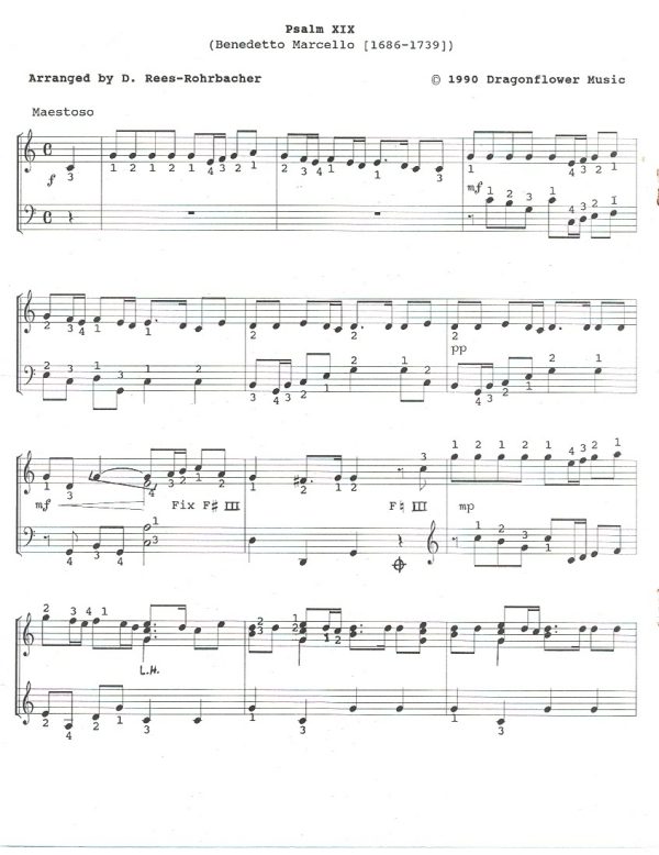 Masters Of The Baroque Era Psalm XIX Marcello B./ Rees-Rohrbacher D.