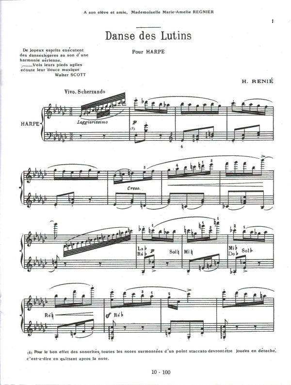 Danse Des Lutins Pour Harpe Renie H.