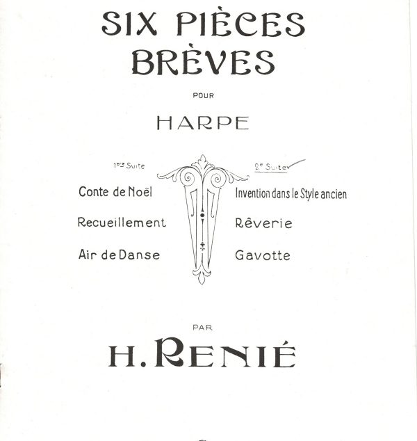 Six Pieces Breves Pour Harpe Second Suite Renie H.