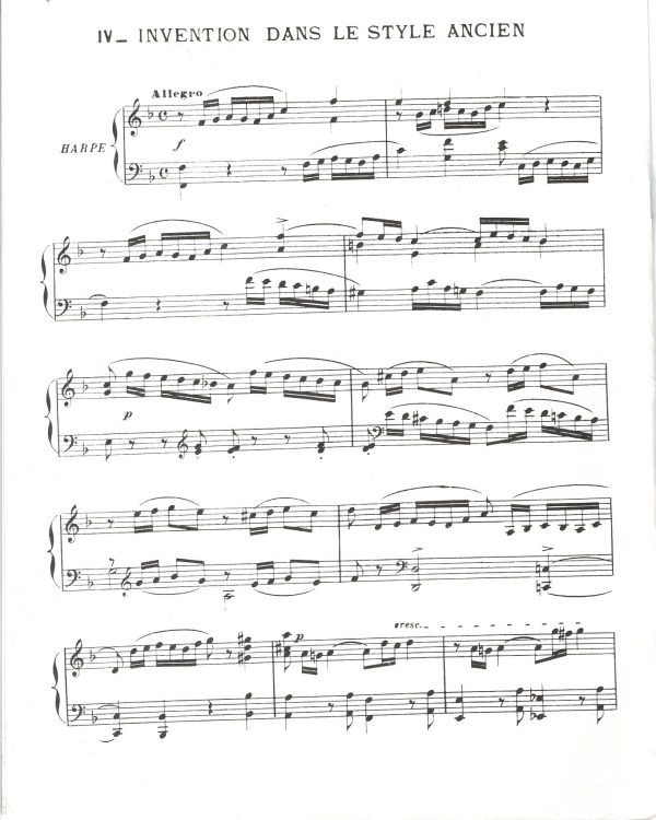 Six Pieces Breves Pour Harpe Second Suite Renie H.