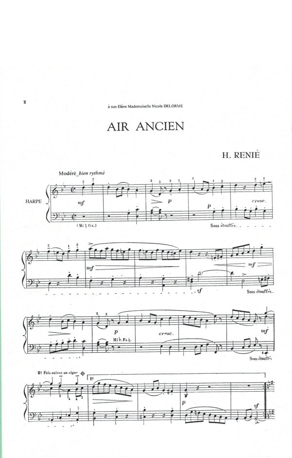 Six Pieces Pour Harpe 2nd Suite Renie H.