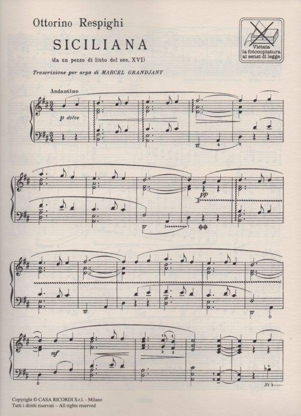Siciliana Respighi O./Grandjany M.