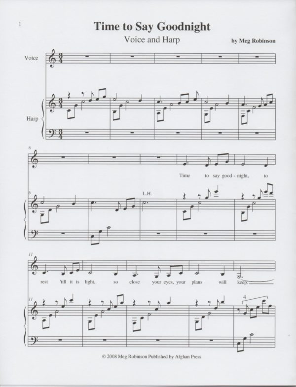 Time To Say Goodnight (Voice & Harp)Robinson M.
