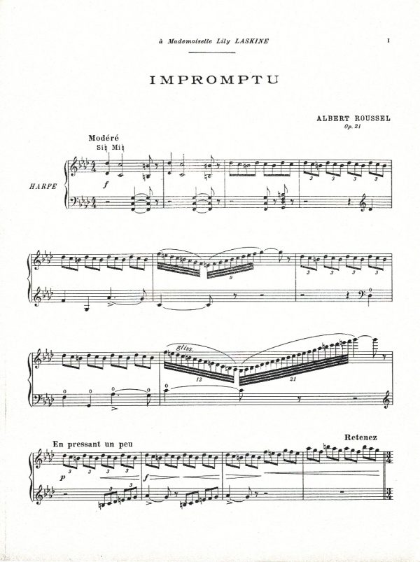 Impromptu Pour Harpe Roussel A.