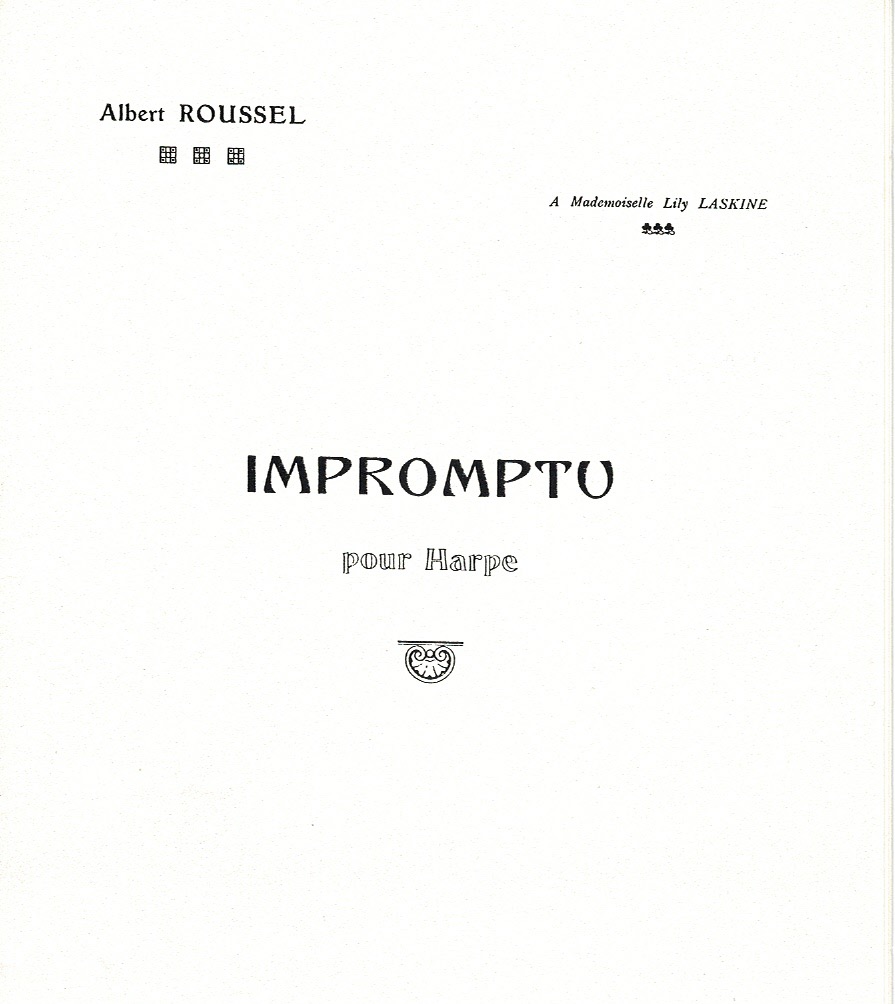 ROUSSEL-Impromptu-Pour-Harpe Impromptu Pour Harpe Roussel A.