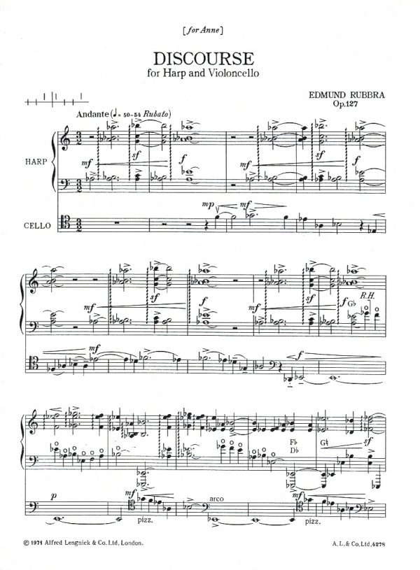 Discourse (Cello & Harp) Rubbra E.