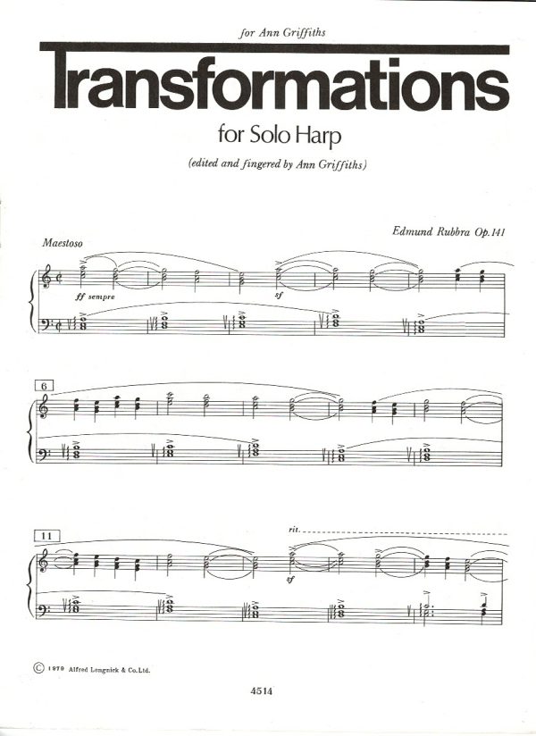 Transformations For Solo Harp Rubbra E.