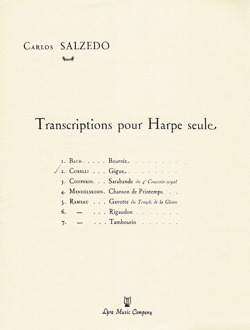 SALZEDO-Corelli-Gigue Transcriptions Pour Harpe Seule Gigue Salzedo C./ Corelli A.