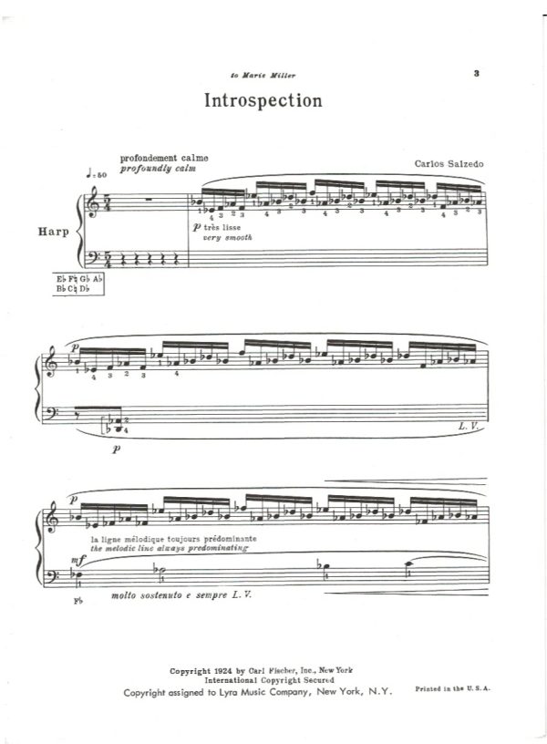 Five Preludes For Harp Alone Introspection Salzedo C.