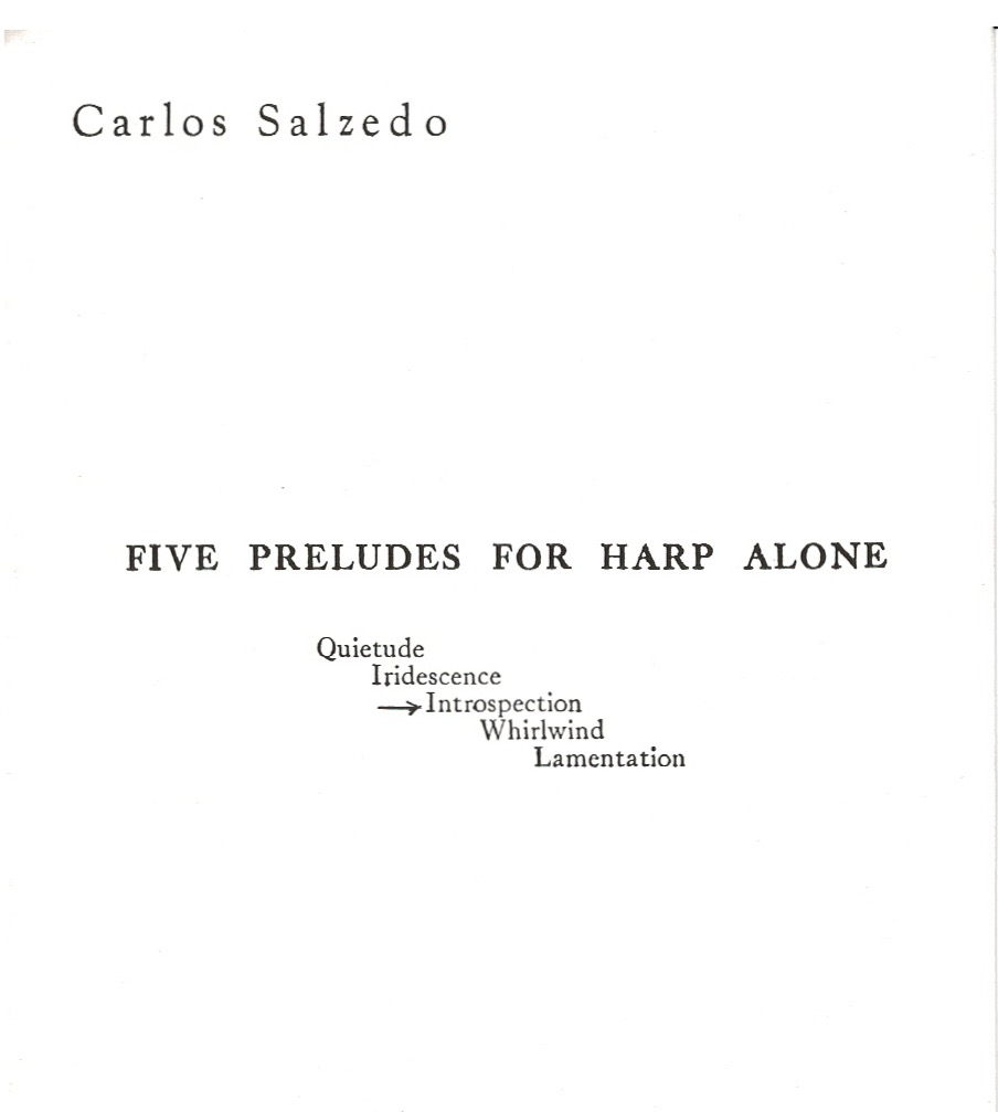 SALZEDO-Five-Preludes-For-Harp-Alone-Introspection Five Preludes For Harp Alone Introspection Salzedo C.