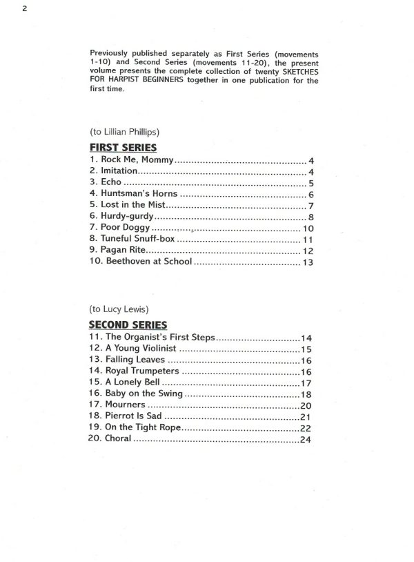 Sketches For Harpist Beginners (Volume 1 & 2 Combined) Salzedo C.
