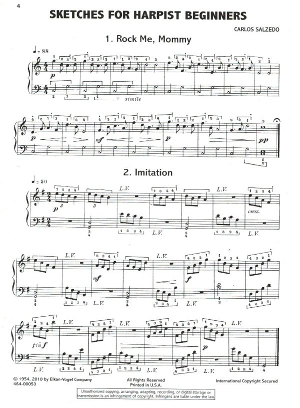 Sketches For Harpist Beginners (Volume 1 & 2 Combined) Salzedo C.