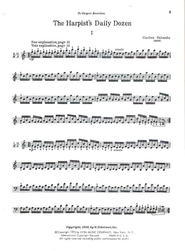 The Harpist's Daily Dozen Salzedo C.