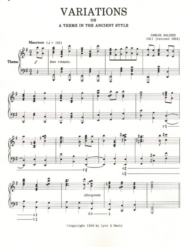 Variations On A Theme In The Ancient Style Salzedo C.