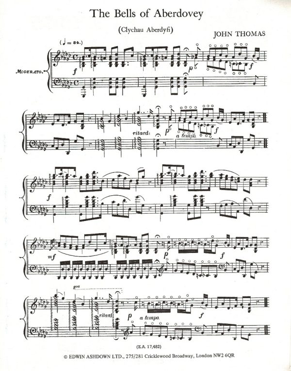 Welsh Melodies For The Harp The Bells Of Aberdovey Thomas J.