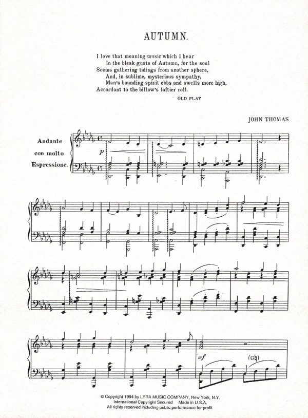 The Seasons For The Harp Autumn Thomas J.