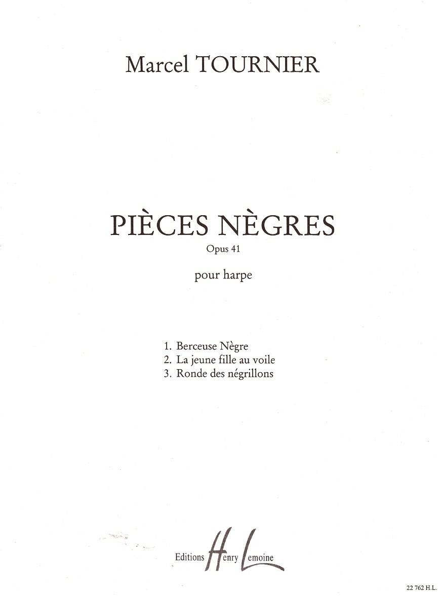 TOURNIER-Piece-Negres Pieces Negres Op 41 Pour Harpe Tournier M.