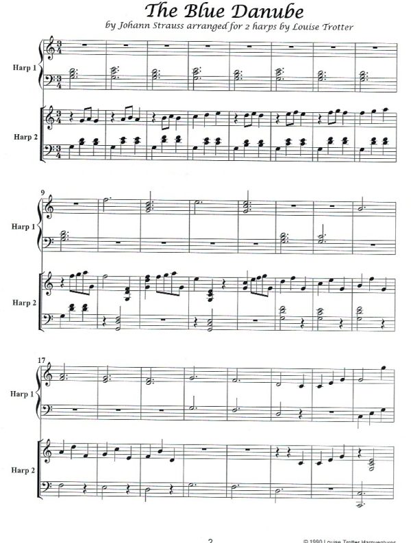 The Blue Danube (Harp Duet For Lever And Pedal Harp) Strauss J./ Trotter L.